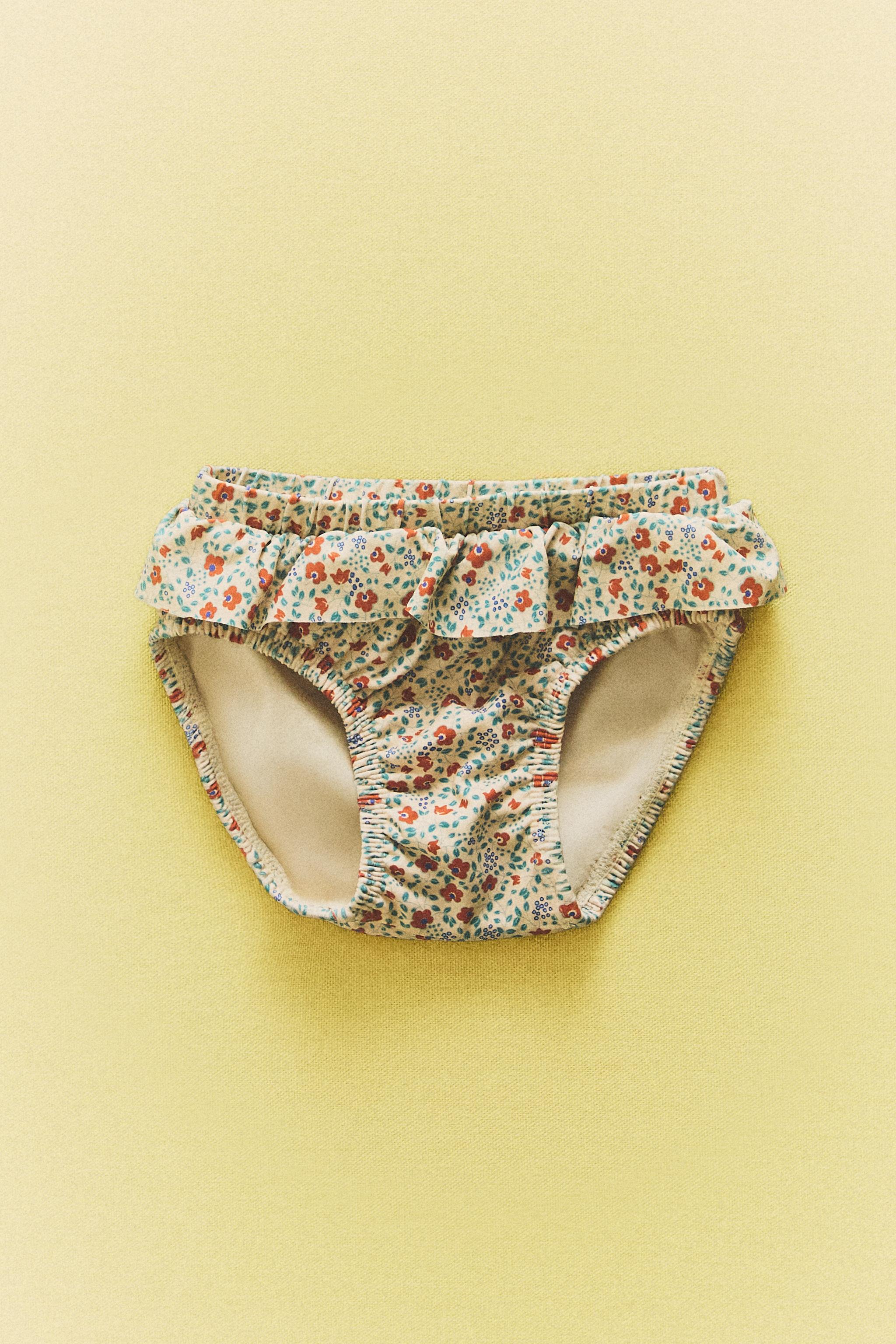 KIDS' TROPICAL FLOWER RUFFLE DIAPER COVER